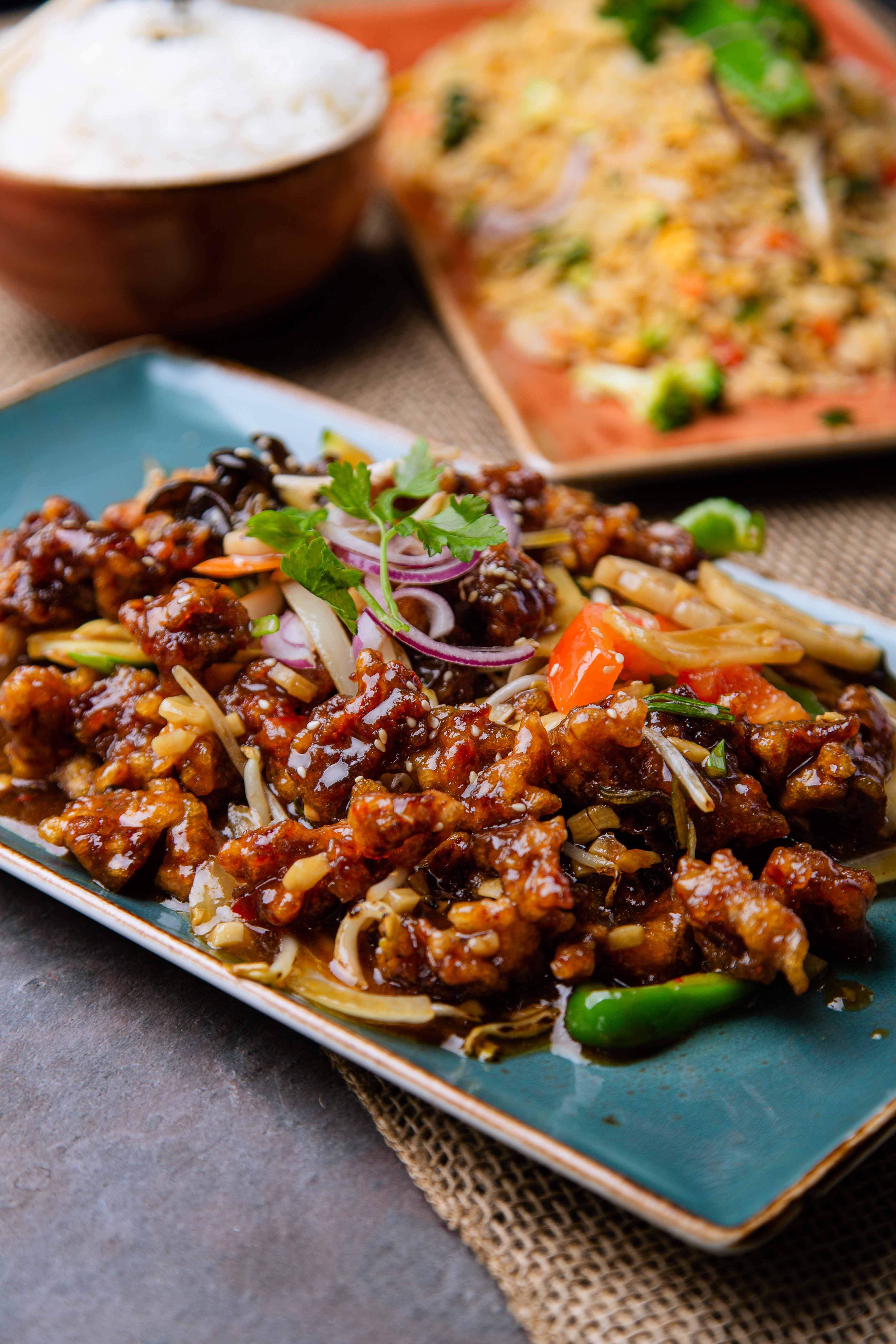 Crispy beef with vegetables